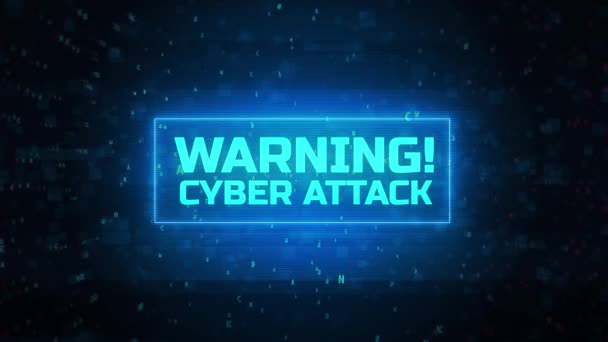 Alerta Ataque Cibernético Ciberataque Piratería Informática Mensaje Advertencia Notificación Advertencia — Vídeo de stock