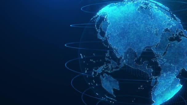 Communication Technology Global World Network Global Network Connection Data Connections — ストック動画