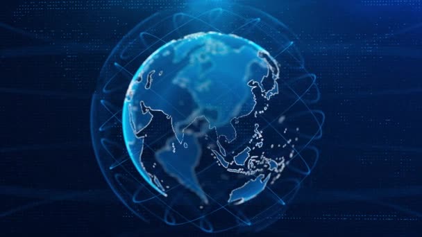 Коммуникационные Технологии Глобальной Мировой Сети Глобальная Концепция Сетевого Подключения Подключения — стоковое видео
