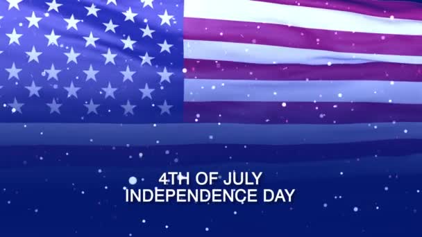 Feliz Julio Día Independencia Saludo Fondo Animado Con Bandera Americana — Vídeo de stock