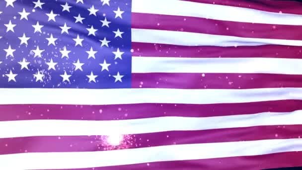 Happy Juli Independence Day Gruß Animierten Hintergrund Mit Amerikanischer Flagge — Stockvideo