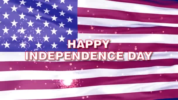 Липня День Незалежності Вітає Анімаційне Тло Американським Прапором Четверте Липня — стокове відео