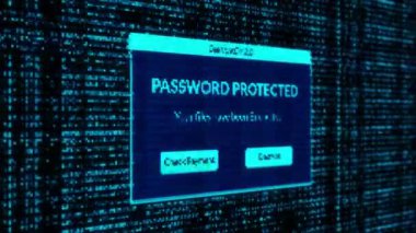 Parola Korunan Bildirim ve sistem dosyaları konsepti için ikili kod arka planı ile yapılan ödemeleri kontrol et