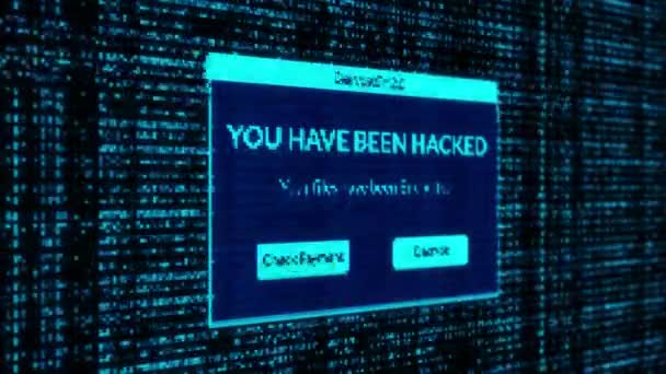 You Have Been Hacked Notification Check Payment Decrypt System Files — ストック動画