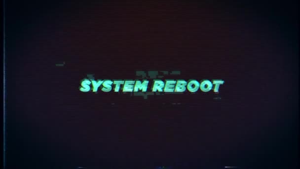 System Reboot Retro Text Effects Glitch Background — Stockvideo