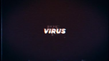 VIRUS notification error with glitch effects over Bad Screen background