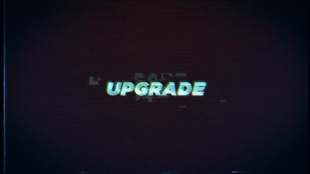 Upgrade Text Glitch Effects Bad Screen Background — Vídeo de Stock