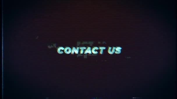 Contact Text Glitch Effects Bad Screen Background — Stockvideo