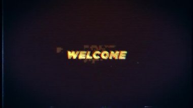 Kötü Ekran arkaplanı üzerinde hata efektleri olan Hoşgeldin metni