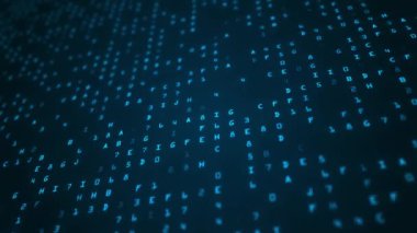 Gelecekteki bilgi teknolojisi geçmişi. Yüksek teknolojili ikili kod. Onaltılık Sayısal Kodların Rastgele Canlandırması