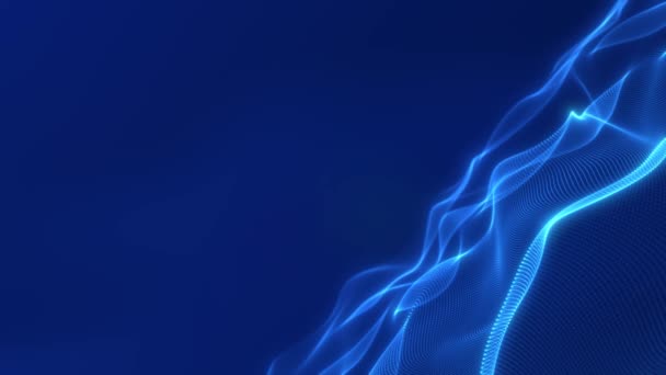 Abstract Wave Digital Technology Background Blue Light Digital Effect Corporate — Stockvideo