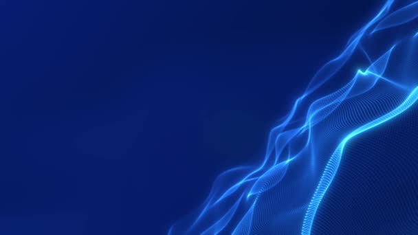 Abstract Wave Digital Technology Background Blue Light Digital Effect Corporate — Vídeos de Stock