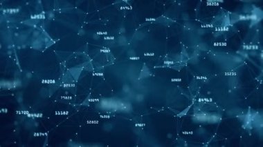 Animasyon numaraları, bağlantılı noktalar ve çizgiler içeren Algoritmalar ve Veri Yapısı kavramı