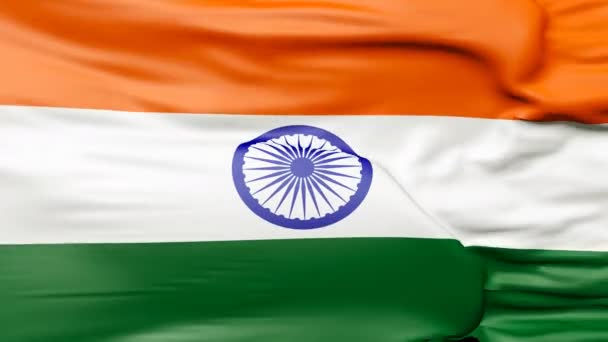 Εθνική Σημαία Της Ινδίας Ρεαλιστική Ινδική Σημαία Κυματίζει — Αρχείο Βίντεο