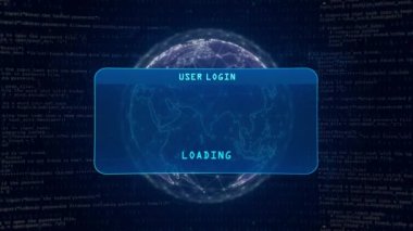 Computer Infected Warning with User Login Interface Concept over Digital Globe and Computer Hacking Background.