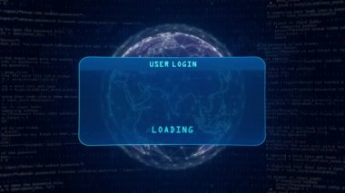 Computer Hacked Warning with User Login Interface Concept over Digital Globe and Computer Hacking Background.