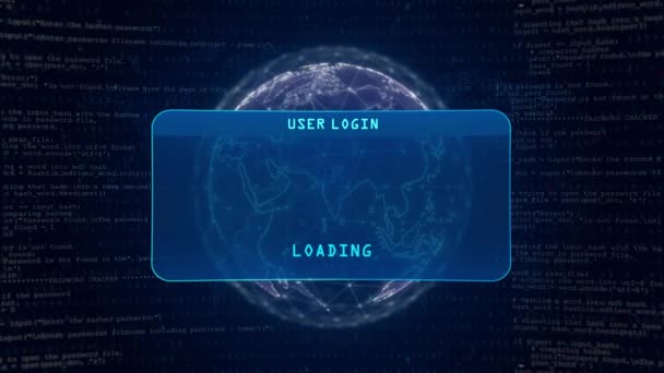 Access Denied Warning User Login Interface Concept Digital Globe Computer — 비디오