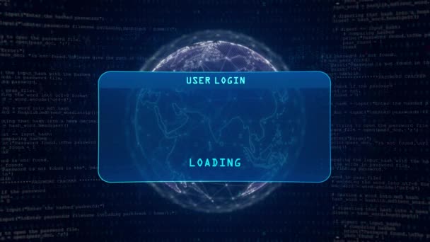 Computer Infected Warning User Login Interface Concept Digital Globe Computer — Vídeo de stock
