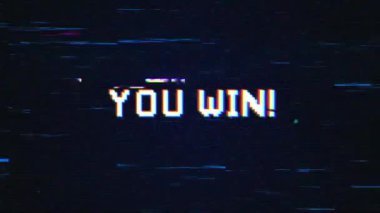 Video oyunları ekranı için arızalı arkaplan konsepti olan metin kazandınız. Hata arkaplan ile metin efektlerini kazanırsın.