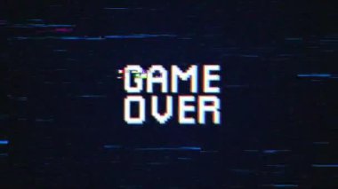 HATA 404 metin, video oyunları ekranı için arıza arkaplan kavramı. HATA 404 hata arkaplanlı Retro metin efektleri.