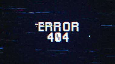 HATA 404 metin, video oyunları ekranı için arıza arkaplan kavramı. HATA 404 hata arkaplanlı Retro metin efektleri.