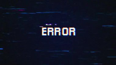 Video oyunları ekranı için hatalı arka plan kavramına sahip ERROR metni. Hata arkaplanlı HATA Retro metin efektleri.