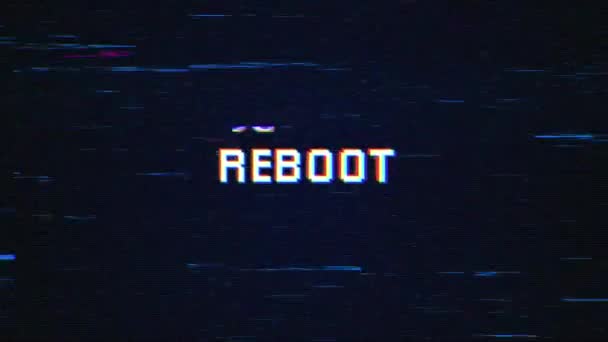 Reboot Tekst Błędną Koncepcją Tła Dla Ekranu Gier Wideo Reboot — Wideo stockowe