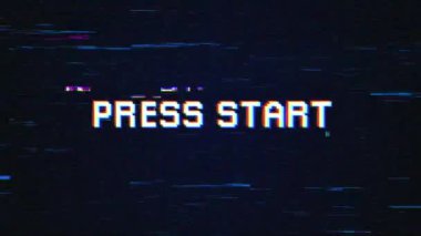 Hatalı arkaplan içeren Başlat Retro metin efektlerine bas.