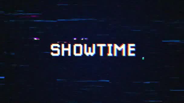 Video Oyunları Ekranı Için Arıza Arkaplan Kavramına Sahip Showtime Metni — Stok video