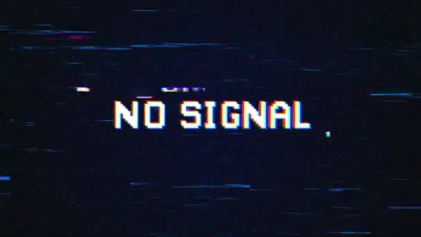 Nem Signal Szöveg Hiba Háttér Koncepció Videojátékok Képernyőn Nem Jelenleges — Stock videók