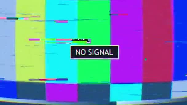 Efecto Fallo Ruido Pantalla Efectos Visuales Vídeo Rayas Fondo Glitch — Vídeos de Stock