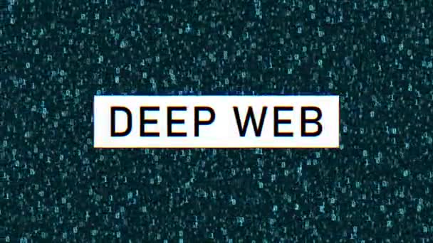 Deep Web Concept Binaire Code Deep Web Tekst Binaire Achtergrond — Stockvideo