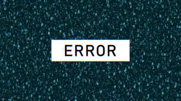 Concepto Error Informático Sobre Código Binario Notificación Error Del Sistema — Vídeos de Stock