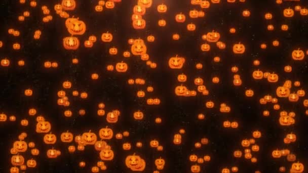 Abóboras Brilhantes Dia Das Bruxas Halloween Fundo Animado Abóboras Assustadoras — Vídeo de Stock