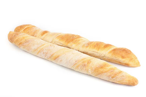 Due baguette isolate su bianco — Foto Stock