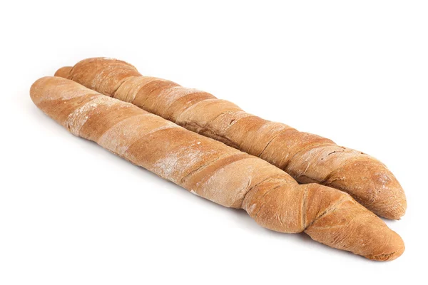 Two baguettes isolated on white — Stock Photo, Image