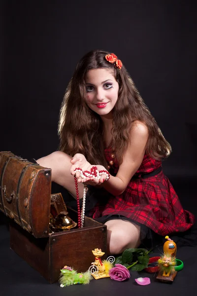 Portrait of the girl with accessories — Stock Photo, Image