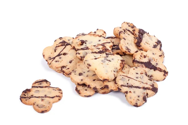 Formas galletas de chocolate sobre fondo blanco —  Fotos de Stock