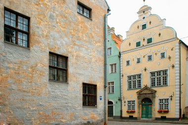 riga, Letonya - bir ot üç kardeşler en eski binalar ve