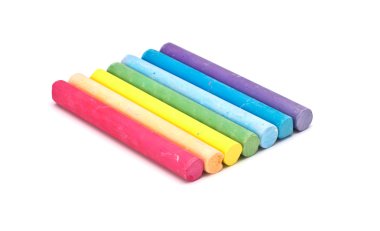 tebeşir beyaz izole renkli parça set