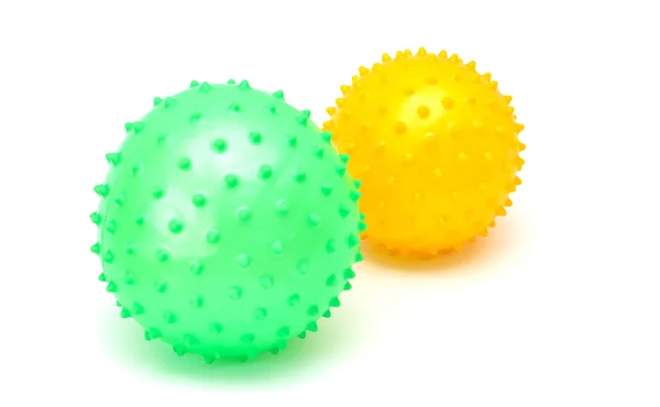Gula och gröna bollar isolerad på vit — Stockfoto