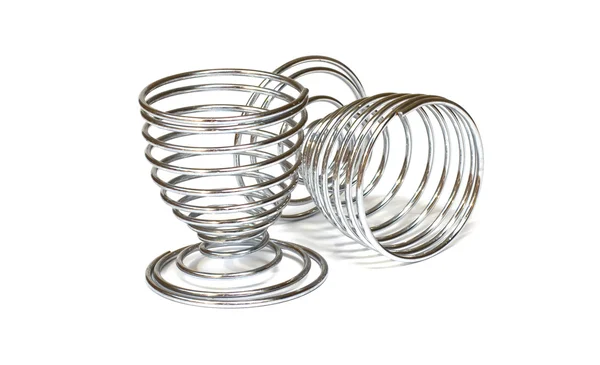 Modern spiral holder for eggs isolated on white — Stock Photo, Image
