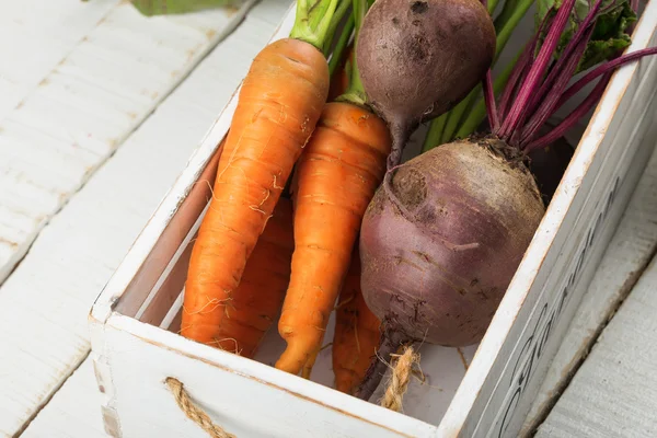 Verduras frescas en cubo — Foto de Stock