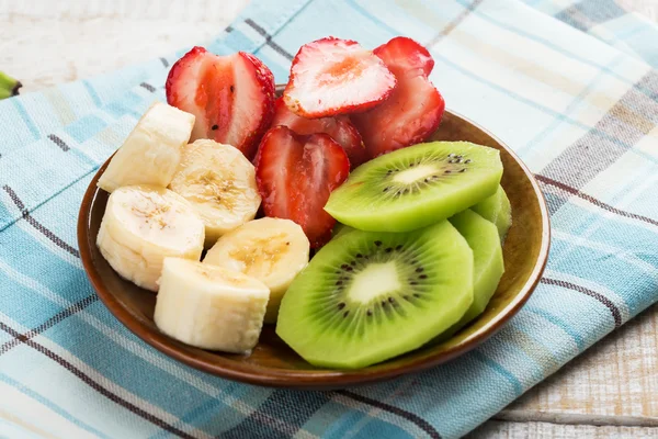 Fresh strawberry, banana, kiwi — Stock Photo, Image