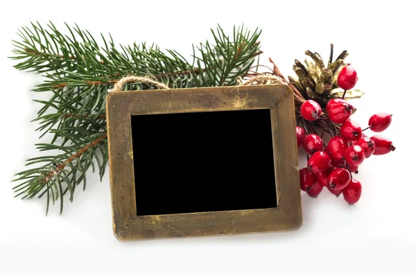 Composição decorativa do Natal isolado no branco — Fotografia de Stock