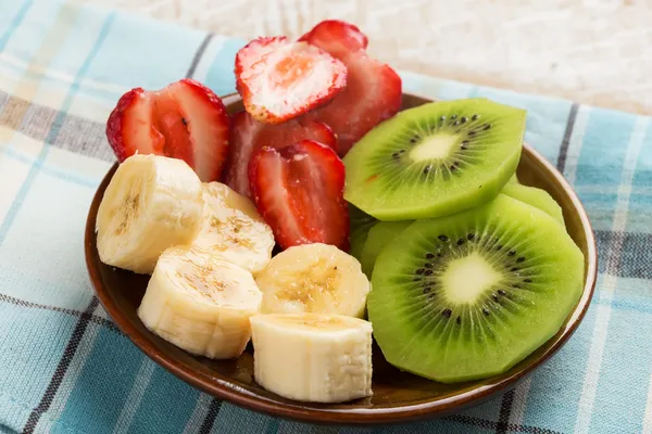 Fresh strawberry, banana, kiwi. — Stock Photo, Image