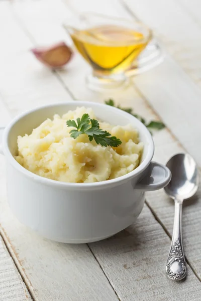 Aardappelpuree in kom — Stockfoto