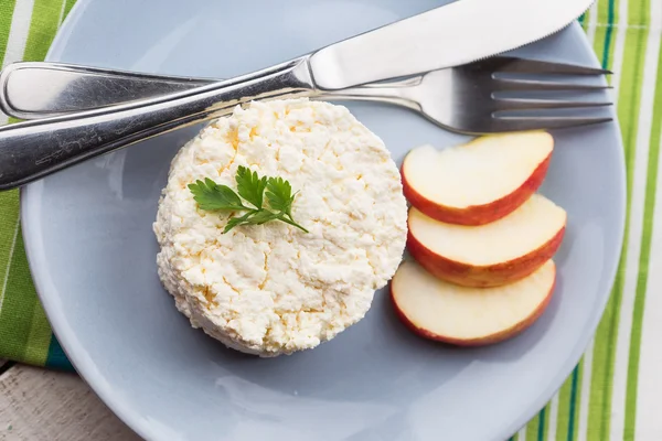 Cottage cheese on plate