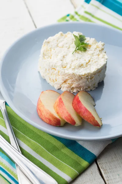 Cottage cheese on plate — Stock Photo, Image