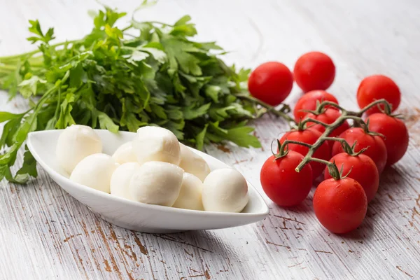 Queijo Mozzarella e tomate — Fotografia de Stock